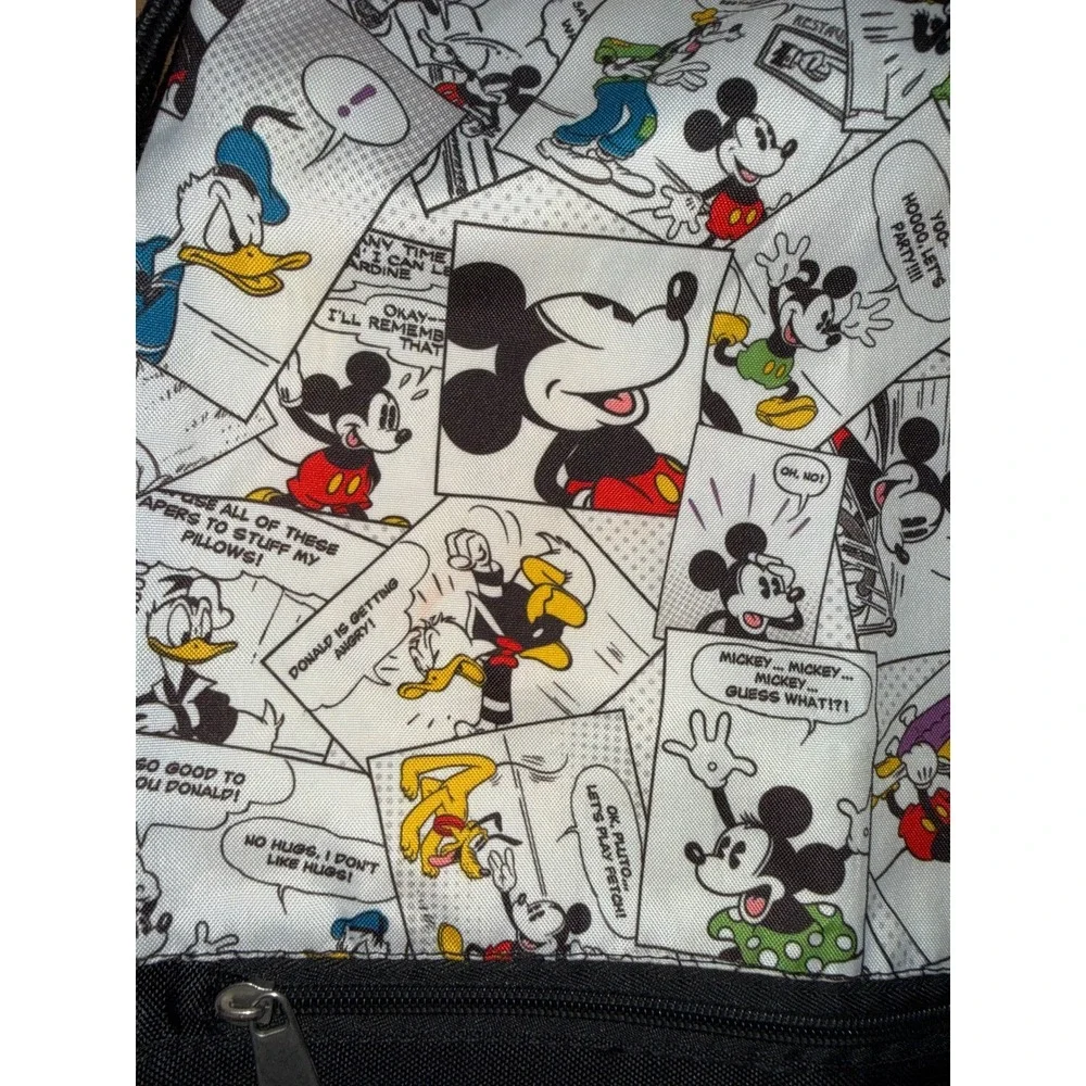 Disney Walt Disney World Black Comic-Strip Drawstring Backpack